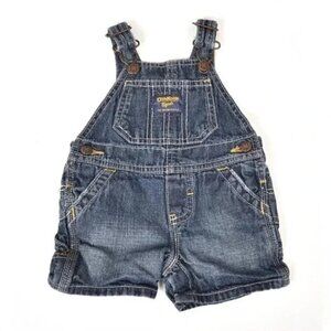 OSHKOSH B'GOSH Denim Jean Shortalls Overall Shorts Size 3 Months